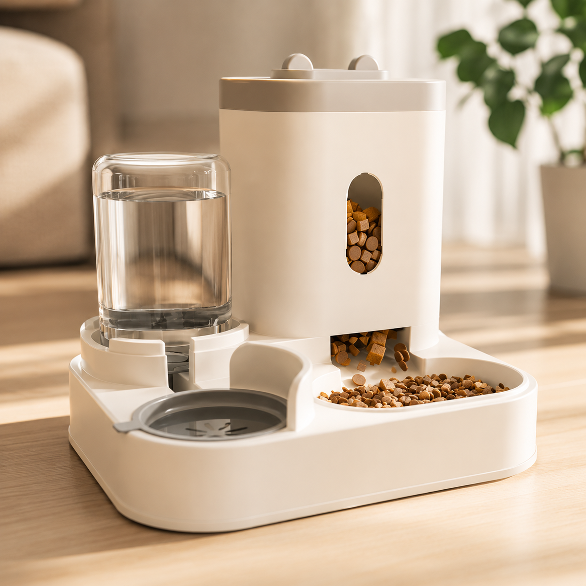 Comedero Automático con Fuente de Agua para Perros y Gatos — ¡Todo en Uno!🐶🐱